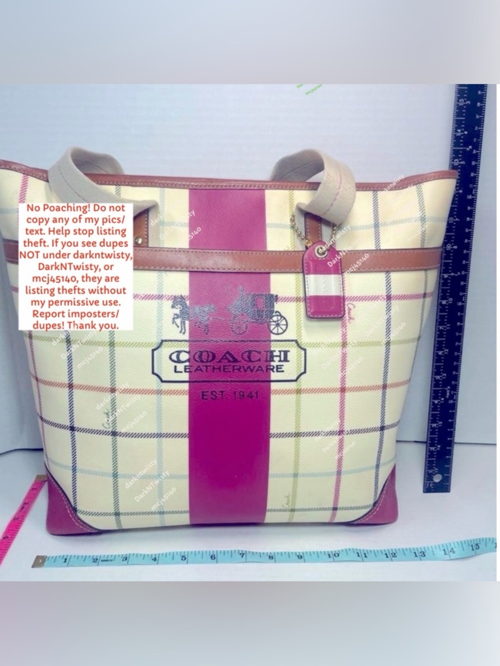 GREAT GIFT!! RARE Coach 3 piece Tote, cosmetic bag, change purse set PRICE FIRM - Picture 4 of 15